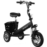 Parent Child Folding Electric Tricycle 3 Wheel Electric Scooter 2 Seat Adults Girls Double Motor 500W Family Mobility Scooter