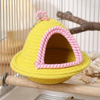 Handwoven Cotton Bird Nest House Thick Warm Lined Cozy Sleeping Hut for Parrot Budgie Lovebird Finch Winter Cage Use