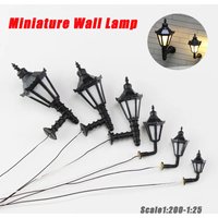 5pcs Miniature Wall Lamp Model Scale1/200-1/25 ABS Plastic Toys 3V Led Luminous Light Diy Making Railway Train Layout Diorama
