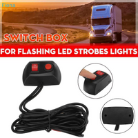 ☽12V/24V LED Strobe Light Switch Box,On/Off Rocker Switch Control for Truck Trailer LED Warning Lights