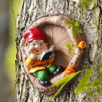 Quality Figurines Miniatures Dwarf Reading Elf Garden Decoration Resin Garden Ornaments Weather Resistant Garden Statue Garden
