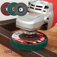 3Pcs 4in Nylon Fiber Polishing Disc 180/320/800 Grit Heavy Duty Deburring Rust Remover for Non Ferrous Metal Copper