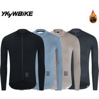 YKYWBIKE hommes maillot de cyclisme hiver et automne à manches longues doublure polaire thermique vélo veste chaude vélo de route vtt vêtements