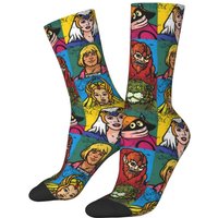 Fashion Mens He Man And Friends Dress Socks Unisex Warm Breathbale Masters Of Universe Skeletor Heman 80s Cartoon Crew Socks