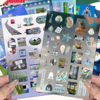 8/16 Sheets Y2K Dreamcore Scrapbook Stickers Gen Z Electronic Memories Style Cute Retro Aesthetic Decorative Waterproof Decals