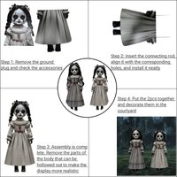 2pcs Large Halloween Horror Dolls Pattern Decorative Plates Halloween Shaped Courtyard Plastic Signs for Festive Decorations