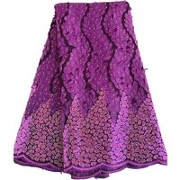 Clearance Magenta Very High Quality French Tulle Lace Sequins African Mesh Net Fabric Nigeria Ghana Celebration Dress