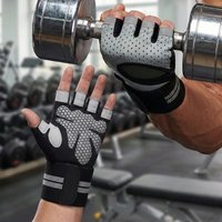 Menโs Fitness Gloves Anti-Cocoon Protect Wrist Integrated Equipment Training Half Finger Design Weight Breathable Gym Gloves