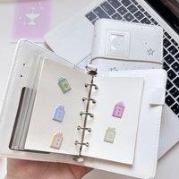 M5 A7 White Soft Zip Loose-Leaf Retro Portable Inner Page PU Clip-on Notebook Loose Leaf Notebook