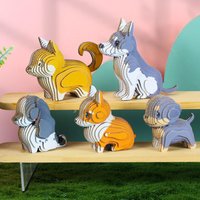 New 3D Cute Puppy Paper Jigsaw Puzzle Children's Home School Parent-child Interactive Game Puzzle Toys Educational Toys for Kids