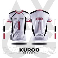 Bandai Nekoma Volleyball Team Jersey Kuroo No.1 Cosplay Costume Haikyuu!! T-Shirts Summer Quick-dry Comfy Athleisure Large