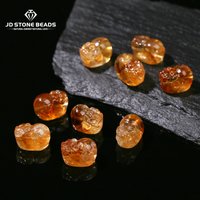 1 Pc Natural Stone Golden Quartz Carved Wealth Pixiu Lucky Charm Bead for Jewelry Making Diy Necklace Bracelet Accessory