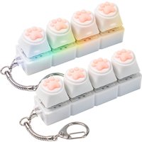 Silicone Soft Cat Claws Keychain Key Keyboard Clicker Fidget Ring Backpack Pendant Desktop Accessories Decompression Press Tool