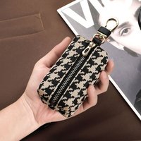 New Fashion Houndstooth Key Bag for Women Multifunctional Card Bag Coin Purse Lipstick Earphone Car Key Storage Bag Key Wallet