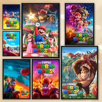 Super M-Mario Poster HD Art Sticky Wall Room Decor Home Waterproof Home Living Bar Aesthetic Decoration