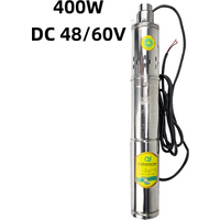 400W Solar DC Stainless Steel Deep Well Pump With Built Controller Max Flow 2T/H PV Deep Well Pump for Home Agriculture