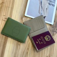 Top Layer Leather Women's Long Wallet New Foldable Large Capacity Leather Passport Wallet Travel