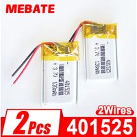 2 pcs 3.7V 120mAh Lipo Rechargeable battery EHAO 401525 For Bluetooth Headphone Earphone Recorder Led Lamp Camera Massager