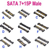 NEW DIY SATA Interface Socket SSD Solid State Drive Seat 7+15P 7P 22PIN Male Sata Connector