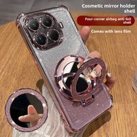 Luxury Transparent Electroplating Glitter Ring Mirror Stand Phone Case For Xiaomi 17T 15T Pro 17 Pro Max 14T TPU Protect Cover