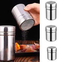 Silver Stainless Steel Mesh Tube Type Dusters Dusting Salt Shaker Spices Jar Salt Sugar Pepper Shaker Box for Flour Cocoa