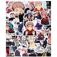 AliExpress Bandai 10/30/55PCS Anime Jujutsu Kaisen Cool Itadori Yuji Gojo Satoru Sticker Waterproof Decal Kids Toy DIY Skateboard Helmet Bicycle