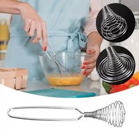 Stainless Steel Spring Egg Beater, Manual Hand Mixer Frother, Cream Honey Stirring Whisk, Multifunctional Baking Kitchen Tool