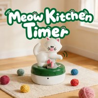 Joie Meow Kitchen Timer Mechanical Timer Visual Countdown Pomodoro for Cooking Study Productivity Kids Timer for Cooking