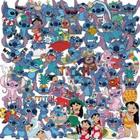 62-Piece Disney Officially Licensed Stitch Graffiti Stickers - DIY Decorative Decals for Phones, Water Bottles & Notebooks