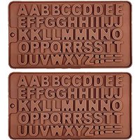 26 Cavities Alphabet Silicone Mold,2pcs Capital Letter Baking Pan Handmade Chocolate Moulds Biscuit Ice Cube Tray Baking Molds