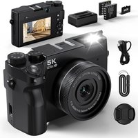 5K Digital Camera for Photography,75MP Point and Shoot Digital Cameras 64GB, Dual Lens 18X Zoom Autofocus, WiFi Vlogging Camera