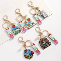 Teacher Appreciation Keychains, Cute School Themed Keyrings, Perfect Thank You Gift for Teachers