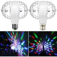 Magic 6W LED Double-headed B22 E27 Crystal Ball Disco Lamp Rotating Bulb Stage Light Bulb