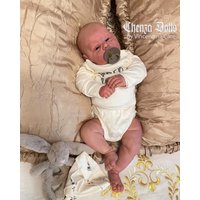 NPK 20'' 3D Skin Visible Veins Reborn DIY Parts Gounchi with Cloth Body and Eyes Collectible Doll Kit