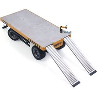 1/14 1/10 2Axle HUINA Trailer Manual Lifting Tail Board 1578 Flatbed For Electric Remote Control Forklift Light Sound Effect Toy
