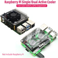 Raspberry Pi 4 Model B GPIO Extenstion Board Switch Cooling Fan HAT with Blue LED Single Dual Fan for Raspberry Pi 4B 3B+ 3B