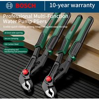 BOSCH 10-Inch Water Pump Pliers,High Carbon Steel,with Quick Adjustment Jaws and Anti Slip Handle,Manual Tools