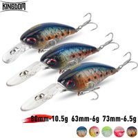 Kingdom Floating Crankbaits Minnow 6g 6.5g 10.5g Noise Artificial Hard Baits 3 Types Lip Bass Pike Trout Freshwater Fishing Lure