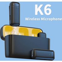 Wireless Microphone Lapel K6 Portable Bluetooth Speaker DJ MIC Gamer Microphone Gaming Phone Interview Youtube Live Streaming