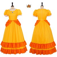 Women Daisy Cosplay Costume Ball Gown With Crown Set Halloween Carnival Party Princess Dreamy Outfits
