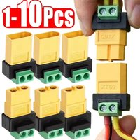 1-10Pcs FPV Balance Charger LiPo Battery Solar XT60 to 2-Pin Converter Plug XT60 Male/Famale to 2Pin Terminal Connector Adapter