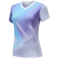 Fashion Badminton Short Sleeves Women Quick Drying Breathable Running Training Top Outdoor Workout Tennis Team Game Jerseys