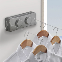 2026 New 5.1 Meter Retractable Stainless Steel Clothesline - Indoor and Outdoor Space Saving Clothes Drying Rac Rack for Laundry