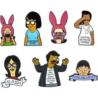 1 Set European and American Cartoon Character Peripheral Metal Badge Happy Burger Bobs Burgers Funny Alloy Brooch Y2k Fashion