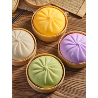 Colorful Dumpling Squishes Stress Balls Reusable Fidget Sensory Toys Dough Ball Bun With Steamer Home Desktop Decoration Gifts