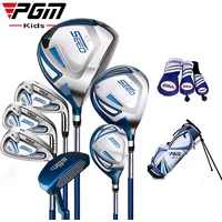 PGM child Golf Club Sets kids Learning Iron Carbon Putter Headcover Bracket Bag 120-165cm Height Boy Kids Junior Clubs JRTG005