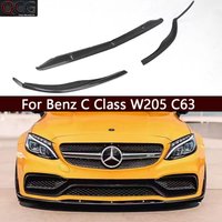 For Mercedes Benz C Class W205 C63 Carbon Fiber Front lip Car Bumper Diffuser Front Chin Spoiler Car Accessories Body Kit