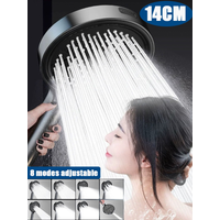 14cm Big Panel 8 Modes Adjustable Pressure Boost Shower Head High Pressure Large Flow Handheld Showerhead Bathroom Accessories