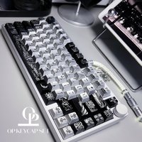 Fallen Angel Metallic Paint Theme Keycaps Set PBT Cherry Profile Custom Original Handmade Keycaps for Mechanical Keyboard Gift