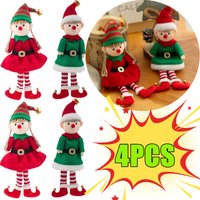 4-1PC Christmas Elves Stuffed Plush Dolls Hanging Ornaments Xmas Tree Decor Cute Boy Girl Elf Pendant Kids Gifts New Year Gifts